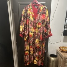 Vintage Victoria's Secret Reversible Satin Kimono Robe Shawl Collar Floral M/L