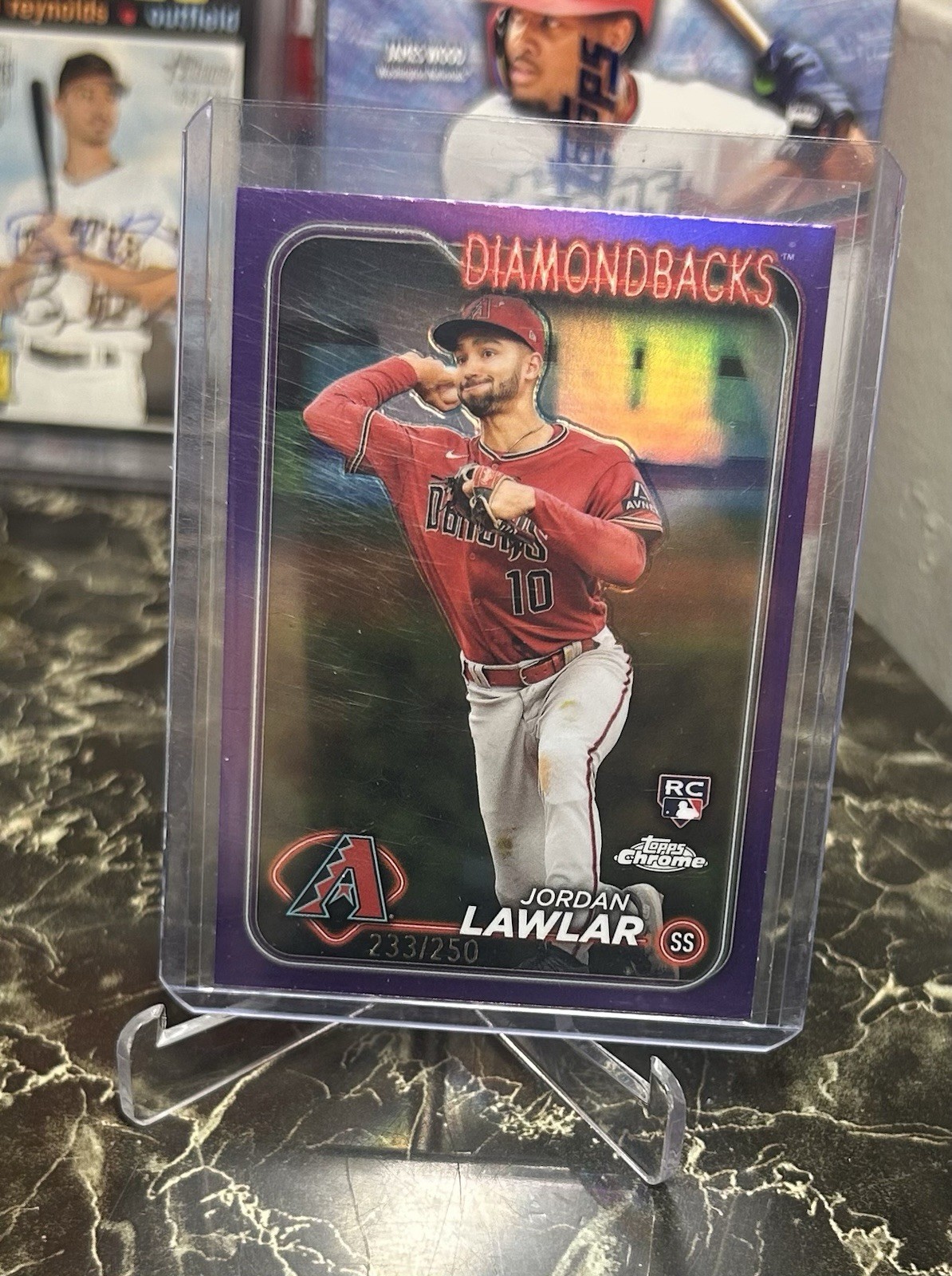 2024 Topps Chrome - Jordan Lawlar #229 Purple Refractor /250 (RC)