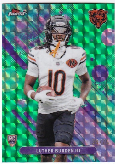 2025 Topps Finest LUTHER BURDEN III #27 Rookie Green Geometric 39/75 - Bears