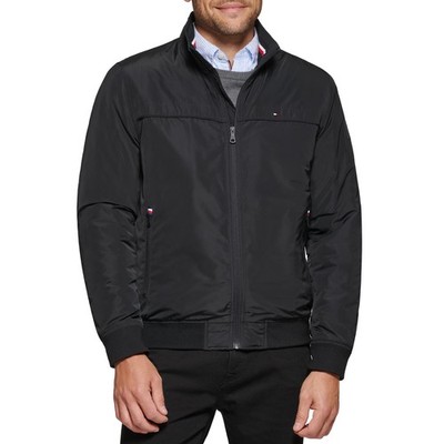 Tommy Hilfiger Men's Performance Faux Memory Bomber Jacket, Black Filled,