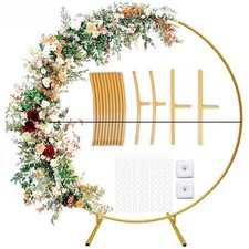 2M Round Hoop Balloon Arch Backdrop Flower Gold Display Stand Frame Wedding Hot