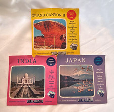 Vintage View-Master Travel Reel Lot Japan India Grand Canyon II 3 Packets