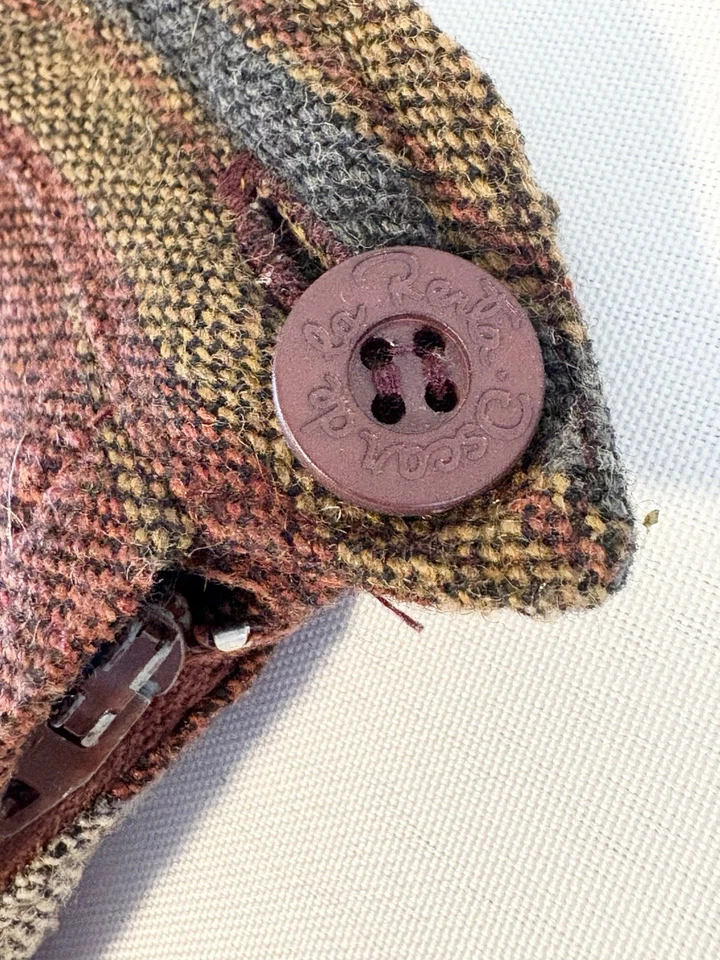 Falda midi de lana vintage Oscar De La Renta para mujer 15/16 plisada a rayas años 70 80 Foto 4 de 4