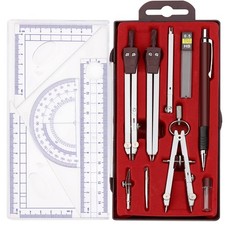 Compass Geometry Tool, 13PCS Compass and Protractors Set Math Geometry Drawin...