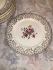 Vintage Canonsburg Pottery Dessert Plates 22k Floral Gold Trim Set Of 9 — photo 10