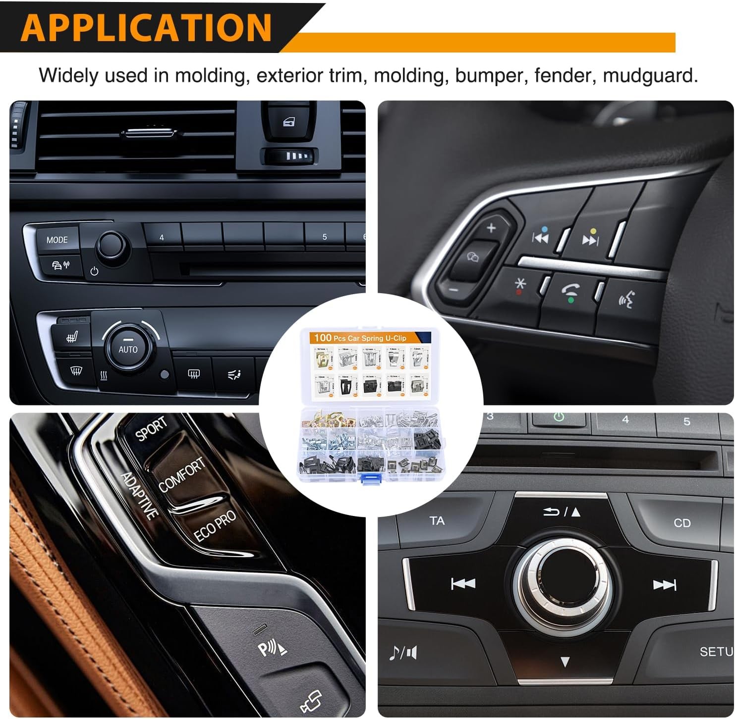 GOOACC 100Pcs Metal Spring Clip, Trim Panel Clip 