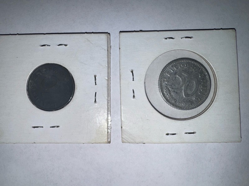 (2) WW2 German Deutrchs Reich Coins. 1940, 1941