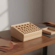 Lederwerkzeug-Ständer mehrere Lochgrößen Holzblock Werkzeughalter für Werkbank