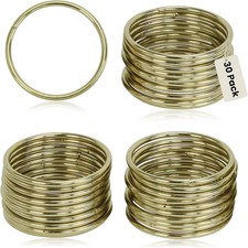 Iconikal Metal Macrame Rings, 2-Inch Diameter, 3mm Thick, Gold Tone, 30-Pack