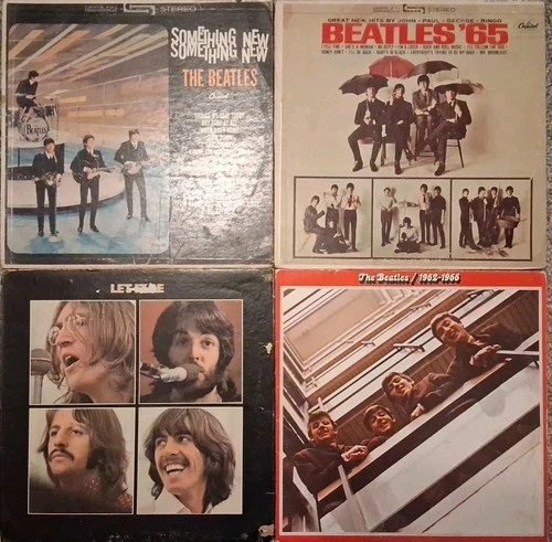 Beatles 12" Vinyl LP & Cover Craft Lot Something New '65 Let It Be 1962-66