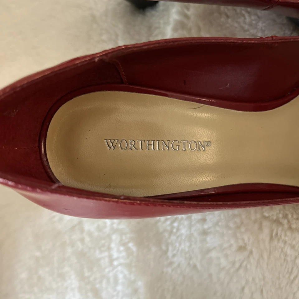 Tacones Worthington Peep Toe rojos talla 6 Foto 2 de 4