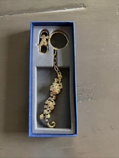 Tiger Bejeweled Key Ring Key Chain in goldtone color