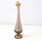 Fenton Hobnail Bud Vase Opalescent Frosted Pink /Amber Art Glass Swung Vase