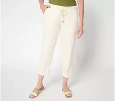 Liverpool Los Angeles Rascal Tie Front Cuffed Pant ecru, 10