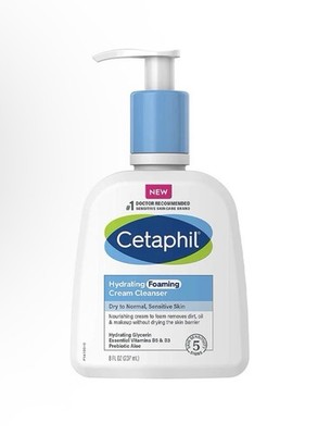 Cetaphil Cream to Foam Face Wash Hydrating Cleanser 8 oz Dry To Normal Skin