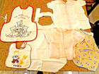 (6) 1950s Baby Bib Hand-Embroidered, Pinafore Apron, lot — photo 1