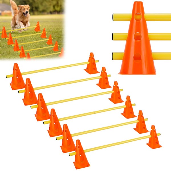 Sports SteckhüRdenset Kegel Stangen Koordinationstraining Agility 23Cm 100Cm-image