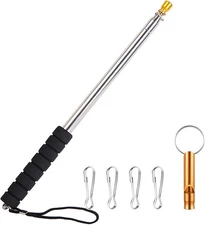 9.8ft Telescopic Flag Pole,Stainless Steel Handheld Portable Extendable Retra...