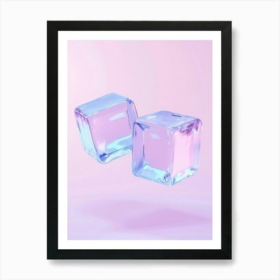 Eiswürfel 2 Kunstdruck gerahmt Wandbild Poster Leinwanddruck Bild