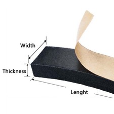 Neoprene Self Adhesive Backed Foam Sponge Strip Roll Sheet Tape Sticky Seal EPDM