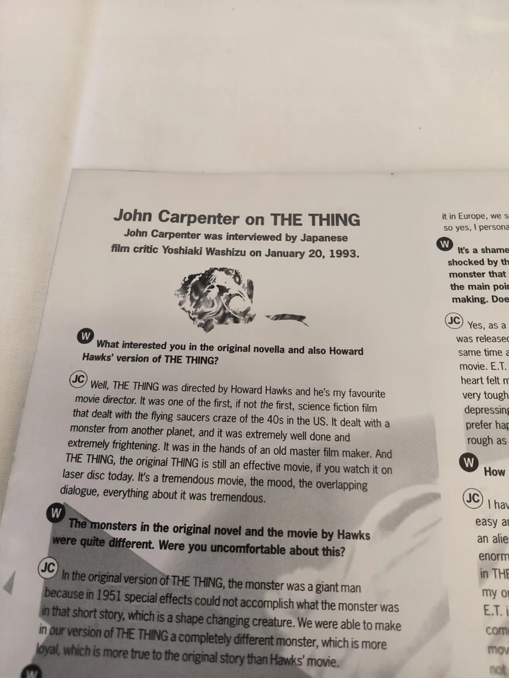 John Carpenter's " The Thing " Pioneer Cinema LaserDisc - Bild 4 von 4