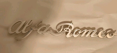 Vintage Alfa Romeo Factory SCRIPT EMBLEM All Original