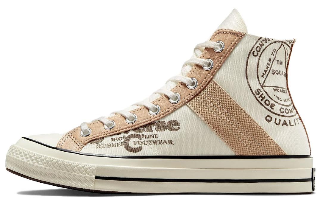 Converse Chuck 70 Leather High Top Sneakers in Egret Champagne Tan - A07122C-image