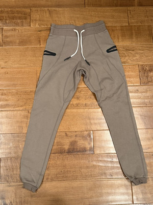 ASRV Pants Mens Sand Small Joggers Sweatpants Technical Sportswear Zip Pockets