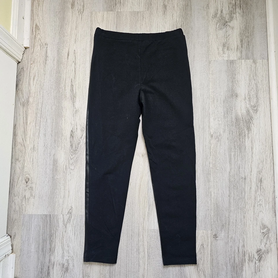 Nuevo Polo Ralph Lauren Juvenil Dos Tonos Cuero Negro Leggings Grandes Foto 2 de 4