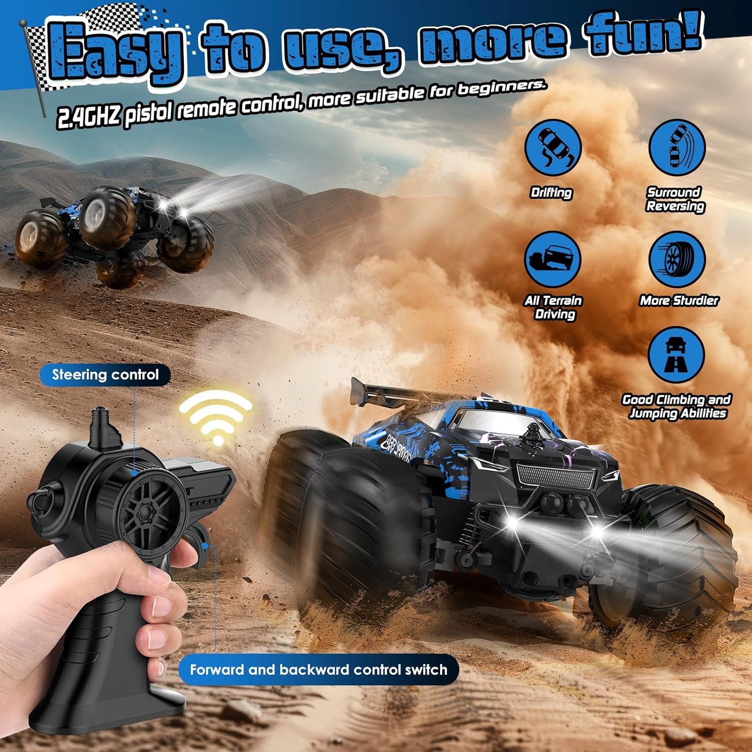 1/18 Brushless RC Cars for Adults Fast 50+ Mph, RC Trucks 4X4 Offroad Waterproof