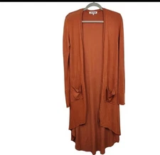 Joah Brown Cardigan In Rust Red- One Size Fits All 🍂
