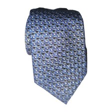 JoS. A. Bank Executive Silk Necktie Blue Geometric Pattern Classic