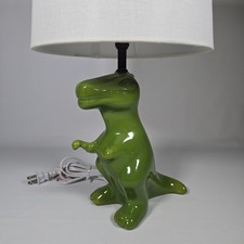 T-Rex Dinosaur Table Lamp Green Ceramic Kids ...