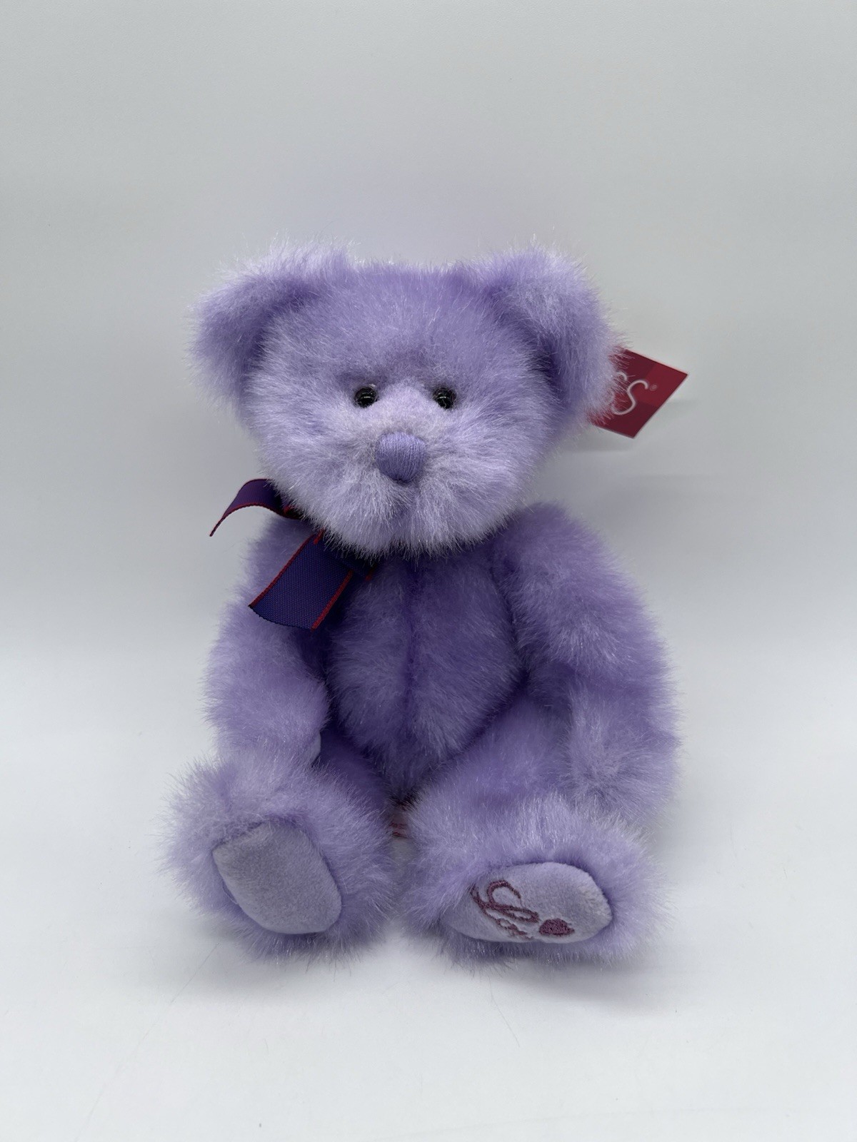 Russ Berrie Aphrodite Purple Lavender Love Bear Plush Stuffed Animal Toy 9”