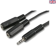 150mm 3.5mm Audio Splitter Cable - Dual Socket Jack, Pure Copper Sound Quality