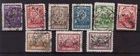 1923 Lithuania Mi 187-195 First new currency definitive issue, used