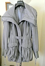 Patrizia Pepe Grey Quilted Puffer Jacket Size 42