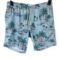 Billabong Recycler Layback Pro Board Shorts Mens Surf Tropical Flamingos Sz L