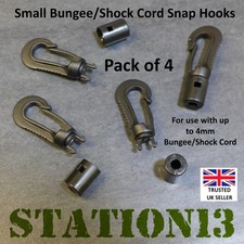 Small Bungee/Shock Cord Snap Hooks - 50mm - POM Thermoplastic - Pack of 4 - NEW!