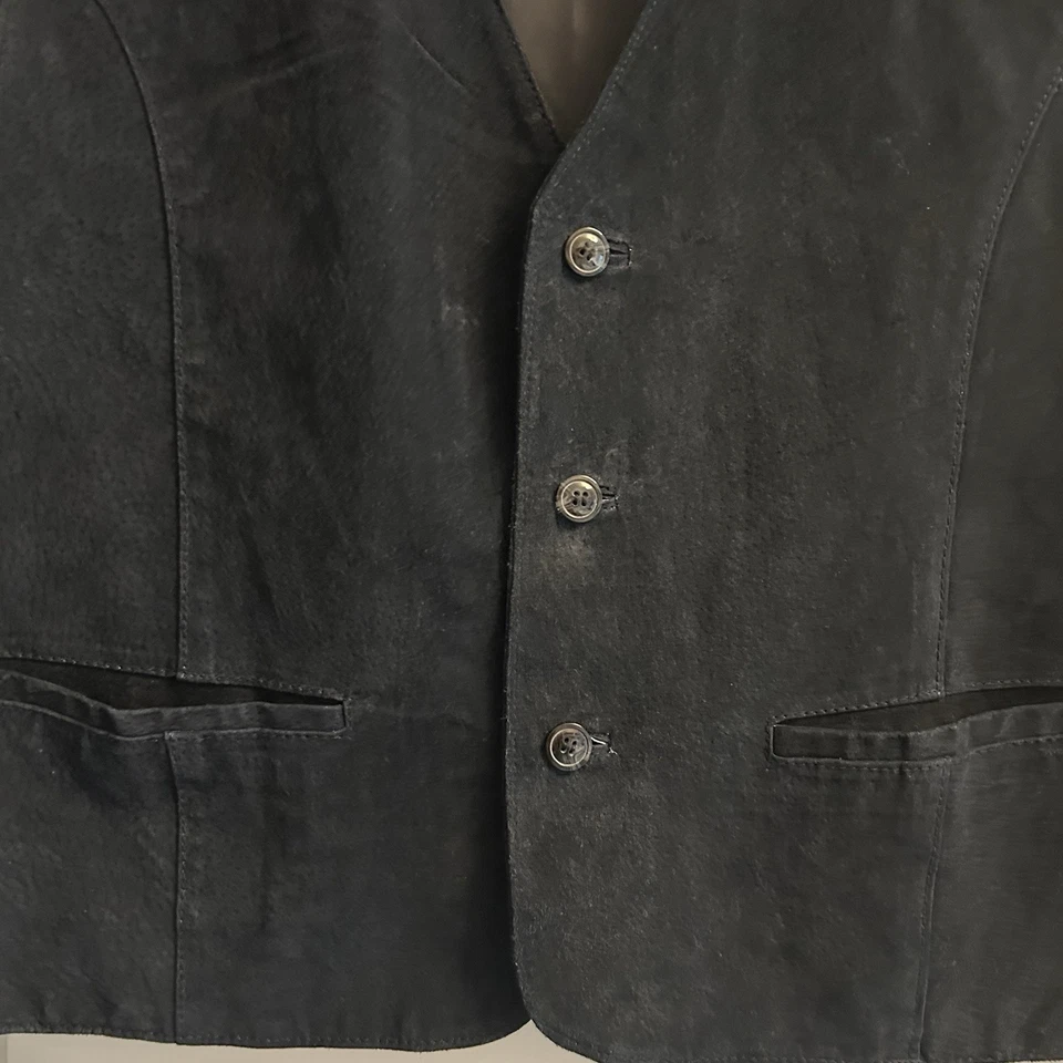 Chaleco de cuero negro Faded Glory talla grande Foto 3 de 4