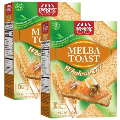 Whole Wheat Melba Toast - All Natural Thin and Crispy Melba Toast Crackers - ...
