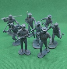 Lot of 8 Vintage 1960s Marx Boonesboro Pioneer Figures Frontier 1/32 Scale Blue