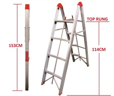 4-Step Aluminium Collapsible Box Stick Ladder With Carry Bag | eBay ...