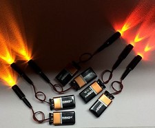 6 pcs LED lights - 3 Amber 3 Orange 6 pcs 9 volt battery clips MEL-A3/O3-9V-6P