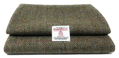 Harris Tweed grün Fischgrät Stoff - verschiedene Größen 