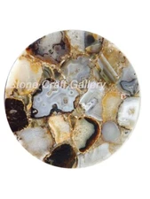 15" Round Agate Corner Side Table Top Handmade Work Home decor