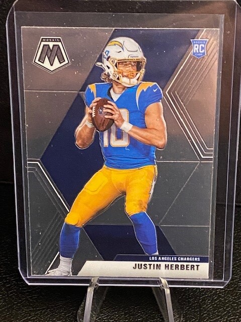 2020 Panini Mosaic Base Justin Herbert #204 Rookie RC Chargers