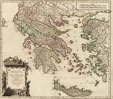 Map Of Ancient Greece Vintage Historic 20x24 Classic Wall Art Reproduction 1752