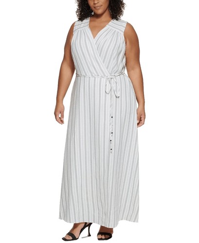 Calvin Klein Tie-Dyed Wrap Maxi Dress Color indigo size 6 | eBay