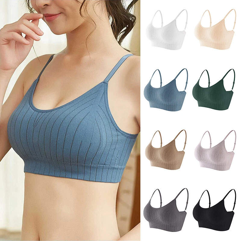 Women Camisole Built in Shelf Bra Adjustable Crop Top Vest Bra